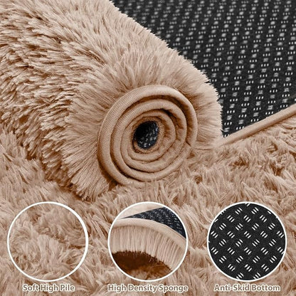Area Rug for Living Room Bedroom: 4x6 Soft Fluffy Shag Rugs Upgrade Non-Slip - Image 5