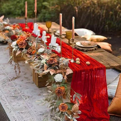 12Pack Red Cheesecloth Table Runner 20 x 120 inch Gauze Table Runner | Red - Image 6