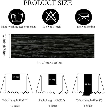 6Pack Black Cheesecloth Table Runner 20 x 120 inch Gauze Table Runner Black | - Image 3