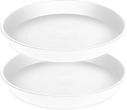 2 Pack of 19 inch Plant Saucer, 2.7" Depth Tray, Large Deep Garden Plastic by Bleuhome
