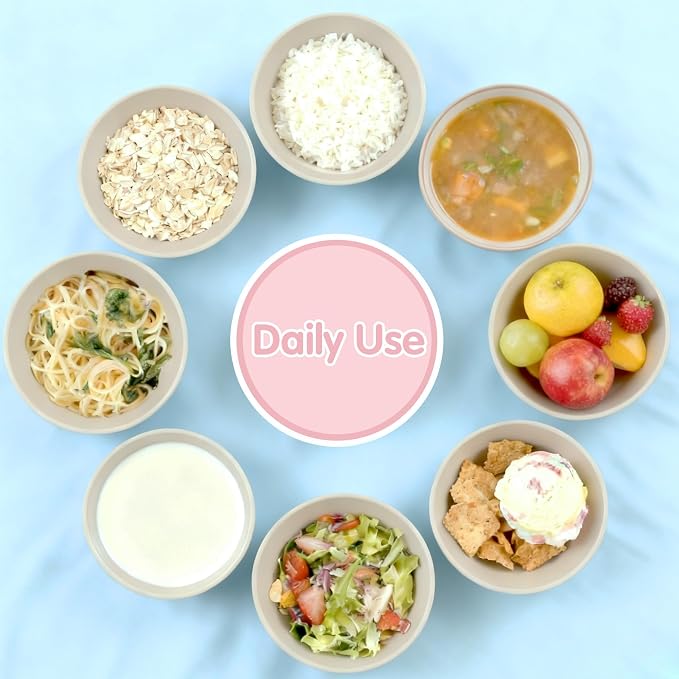 Quatish 4 PCS Unbreakable Cereal Bowls, Dishwasher & Microwave Safe Wheat Straw - Image 6