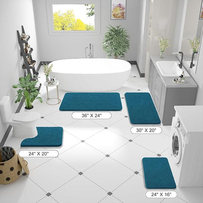 OLANLY Bathroom Rugs 30x20, Extra Soft Absorbent Chenille Bath Rugs, Rubber - Image 2