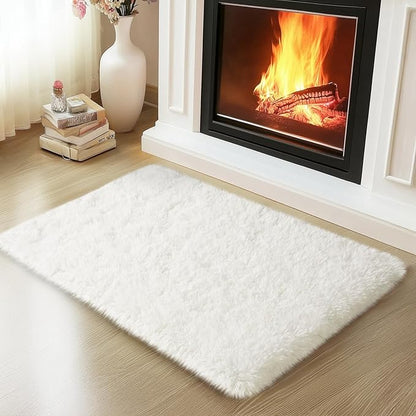 Mugorn Cream White Rugs for Bedroom, 2x3 Feet Fluffy Area Rugs for Living Room by MUGORN