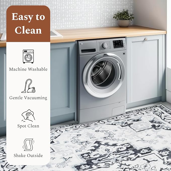 Rugflix 6x9 Area Rug for Living Room, Machine Washable Area Rugs - Image 5