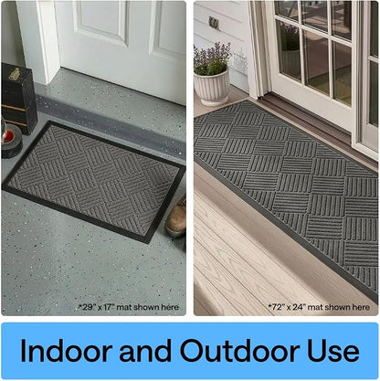 GORILLA GRIP 100% Waterproof All-Season WeatherMAX Doormat, US Designed Natural - Image 10