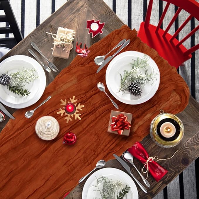 6 Pack Cheesecloth Table Runner 10Ft Christmas Gauze Boho Table Runners - Image 7