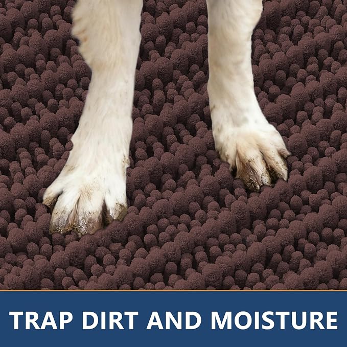 Smiry Dog Door Mat for Muddy Paws 70x24, Absorbent Dirt Trapper, Non-Slip - Image 4