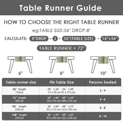 Emvency Table Runner, 13x72 Inch, Olive Green and Grey | Abstract Farmhouse - Image 7