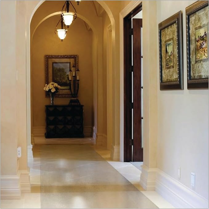Clear Hard Floor Runner, USA Made, 46 x 46 Inch, 2mm Thick Vinyl, Heavy Duty - Image 2