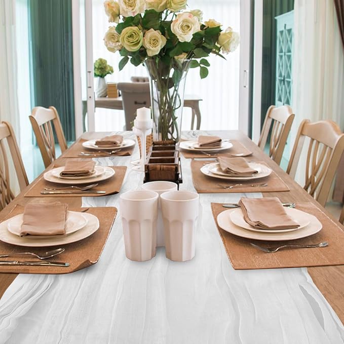 12 Pack Cheesecloth Table Runner, Runner Gauze Boho Wedding Decor Romantic - Image 7