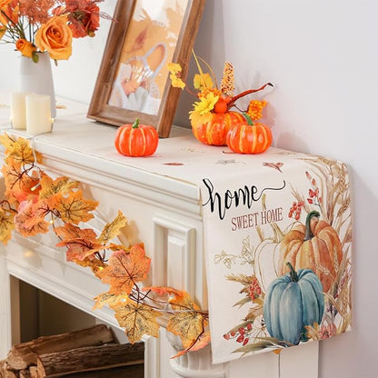 Siilues 220 GSM Fall Table Runner 13x72 Inch Home Party Decor | Watercolor - Image 3