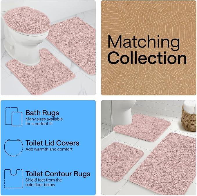GORILLA GRIP Bath Rug Mat 44x26, Soft Absorbent Chenille, Quick Dry Microfiber - Image 8
