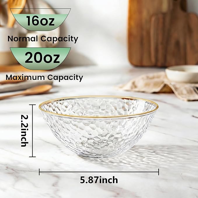 Tinybee 50 Pack Clear Plastic Bowls - Image 2