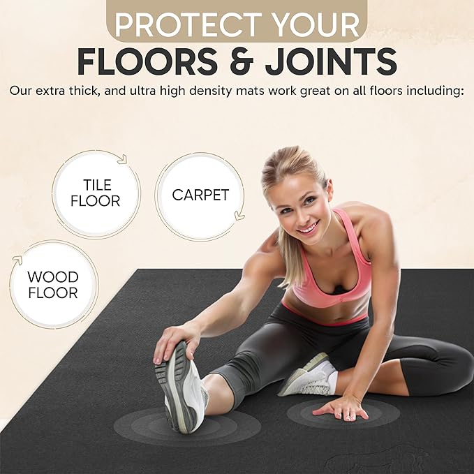 Gorilla Mats Large Exercise Mat – 6'x4', Flat Fitness, Yoga & Weight Lifting - Image 5