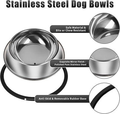 3Pcs Stainless Steel Dog Bowls Set - Image 4