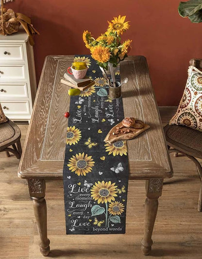 Retro Sunflower Table Runners 36 Inches Long, Spring Summer Farmhouse Table - Image 4