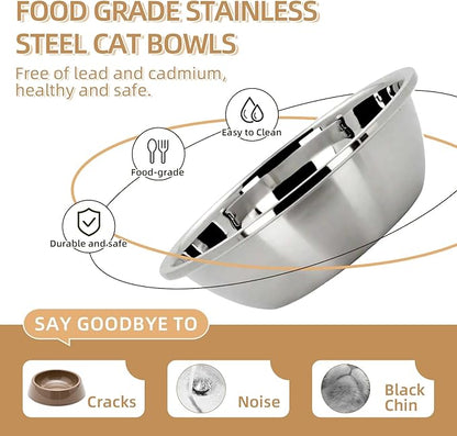 Elevated Cat Bowl with Food Mat, Raised Cat Food and Water Bowl Set - Image 4