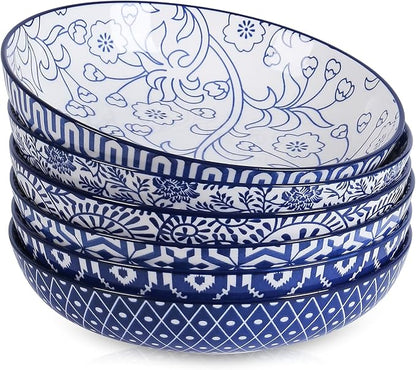 Selamica Ceramic Pasta Bowls Set 34 OZ, Large Salad Bowls 8.6 Inch Dinner Bowls by Selamica