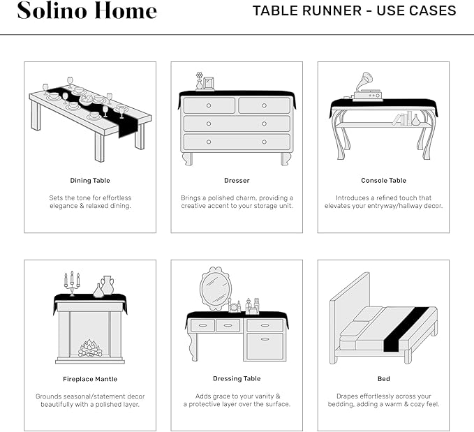 Solino Home Cotton Linen Dining Table Runner White Hemstitch, 14 x 108 in | - Image 5