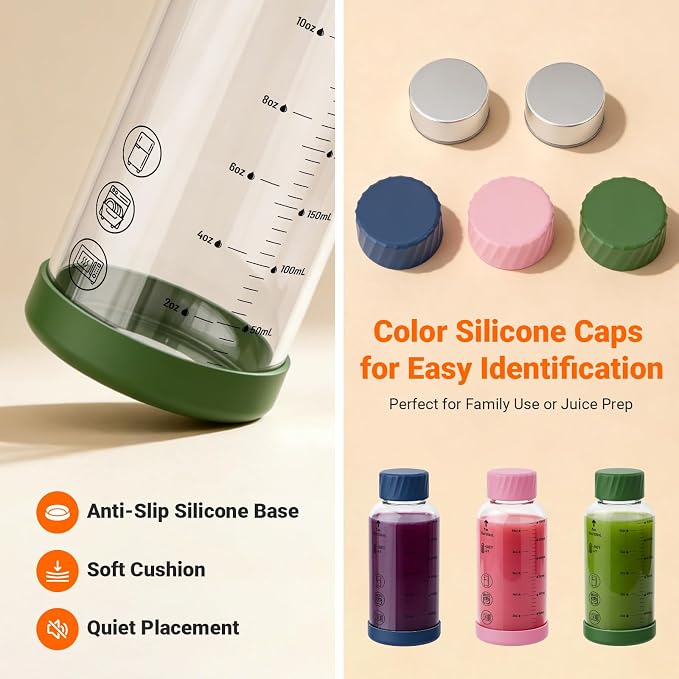 16 oz Glass Juice Bottles 4 Pack, Leakproof Borosilicate Glass Bottles | - Image 5