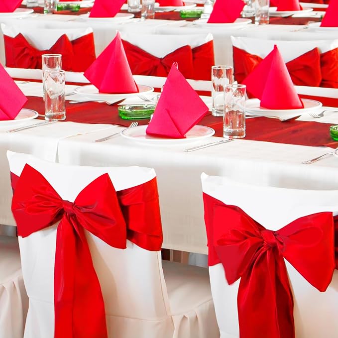 Red Table Runners 16 Pack 12x108 inch Silk Satin Smooth Fabric | Satin Table - Image 5