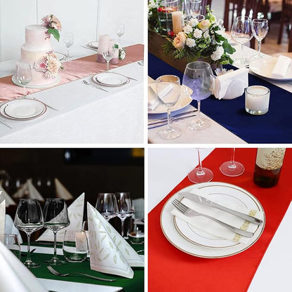 White Table Runners, 12x108 Inches, 6 Pack | Satin, Silk and Smooth Fabric - Image 6