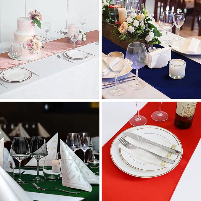 Rose Gold Satin Table Runners, 12x108 Inches, 12 Pack | - Image 6