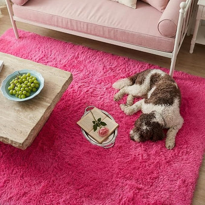 Mugorn Hot Pink Fluffy Soft Rugs - Image 8