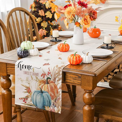 Siilues 220 GSM Fall Table Runner 13x72 Inch Home Party Decor | Watercolor - Image 4