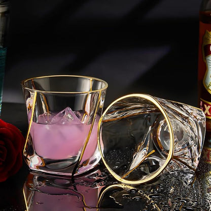 GLASKEY Crystal Whiskey Glasses Set of 2 - Image 5