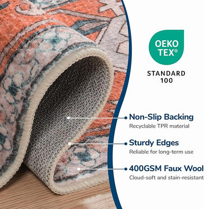 Lessymo 8 x 10 Area Rugs for Living Room- Machine Washable Area Rugs Boho Faux - Image 4