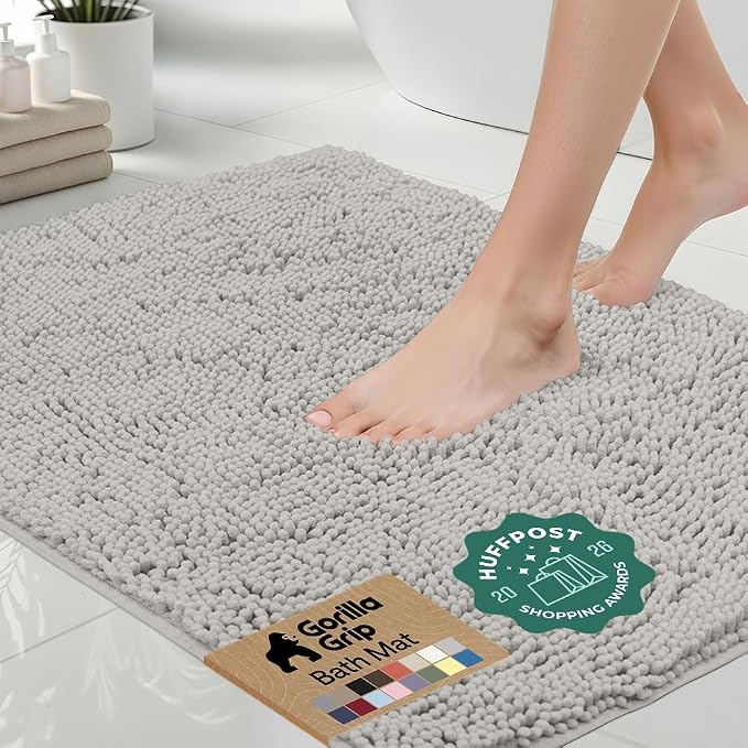 GORILLA GRIP Bath Rug Mat 70x24, Soft Absorbent Chenille, Quick Dry Microfiber by Unknown