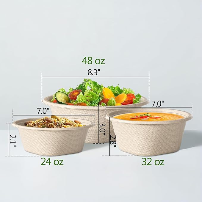 32 Ounce Large Paper Bowls Disposable Soup Bowl Disposable Heavy Duty - Image 7