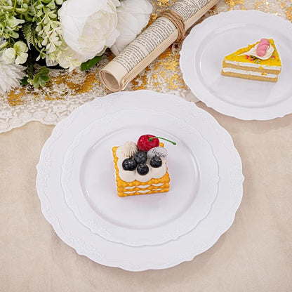 U-QE 100 Pcs White Plastic Plates - Image 6