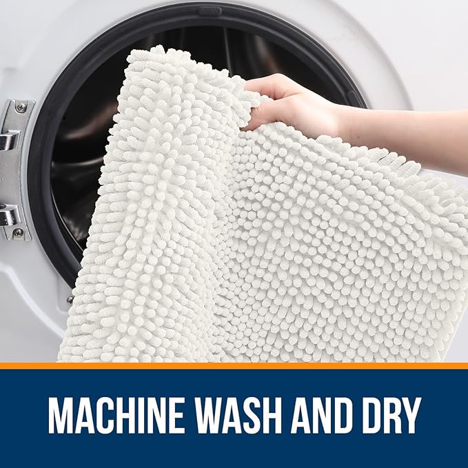 OLANLY Large Bathroom Rugs 40x24, Extra Soft Absorbent Chenille Bath Rugs - Image 5