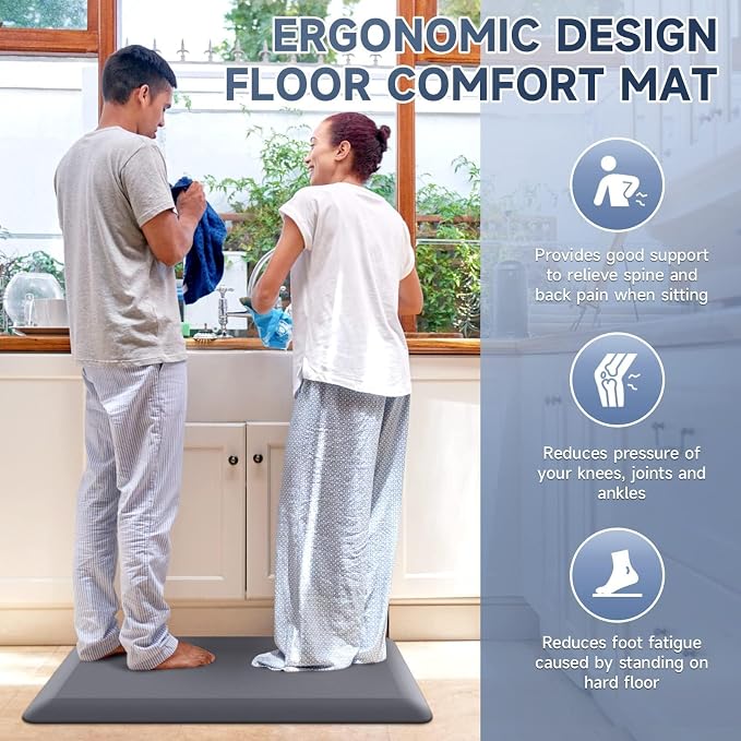 StepRite 4/5 Inch Thick Kitchen Mat Anti Fatigue Mat Kitchen Rugs Kitchen Decor - Image 6