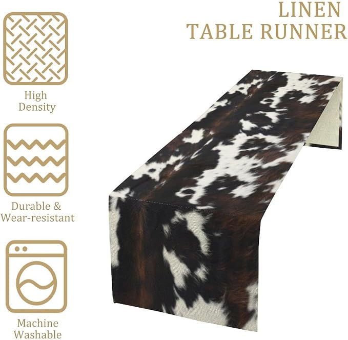 Cow Print Table Runner, 13x60 Inch - Image 4
