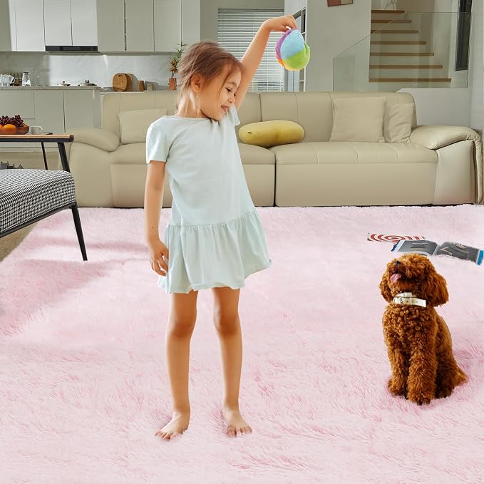 Ultra Soft Rug for Living Room, 6X9 Fluffy Shag Area Rug for Bedroom, Modern - Image 6