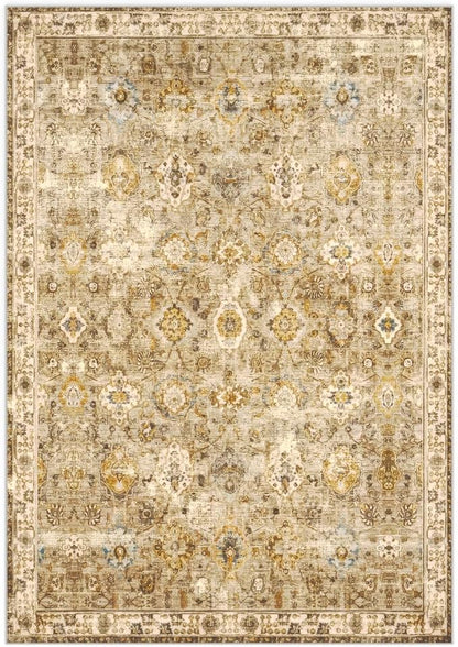 8x10 Area Rug for Living Room-Vintage Farmhouse Boho Floral Neutral Washable - Image 8
