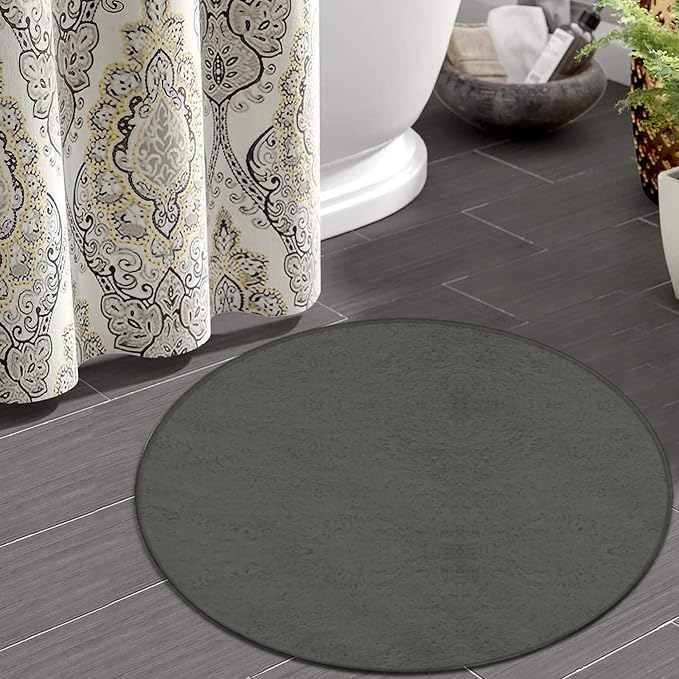 Machine Washable Modern Round Area Rug, Room Sofa Yoga Soft Round Carpet - Image 4