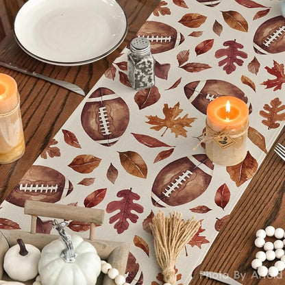 Artoid Mode 210 GSM Fall Table Runner 13x90 Inch Home Party Decor | Rugby Maple - Image 7