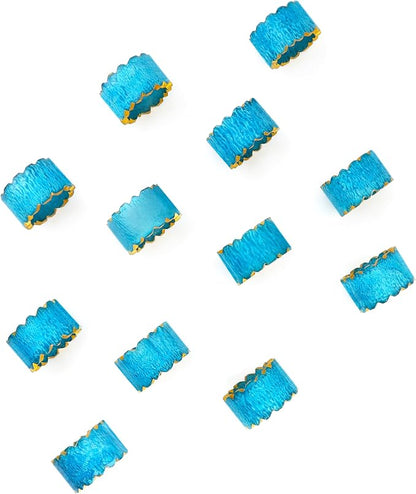 ALPHA Living HOME Handmade Epoxy Napkin Rings Set of 12 | Elegant Round Napkin - Image 4