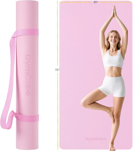 Extra Large Yoga Mat – 72"x48" or 78"x57", 1/4"–1/2" Thick Mat by GymCope
