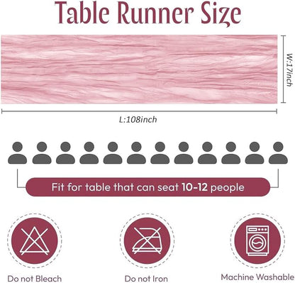 12 Pack Light Pink Cheesecloth Table Runner 17 x 108 Inch Gauze Table Runner - Image 2