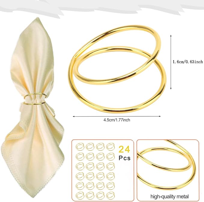 Gold Napkin Rings-24 PCS Metal Spiral Napkin Rings | Napkin Holders Buckles - Image 2