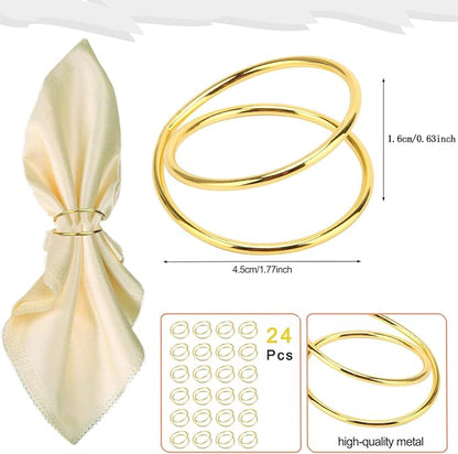 Gold Napkin Rings-24 PCS Metal Spiral Napkin Rings | Napkin Holders Buckles - Image 2
