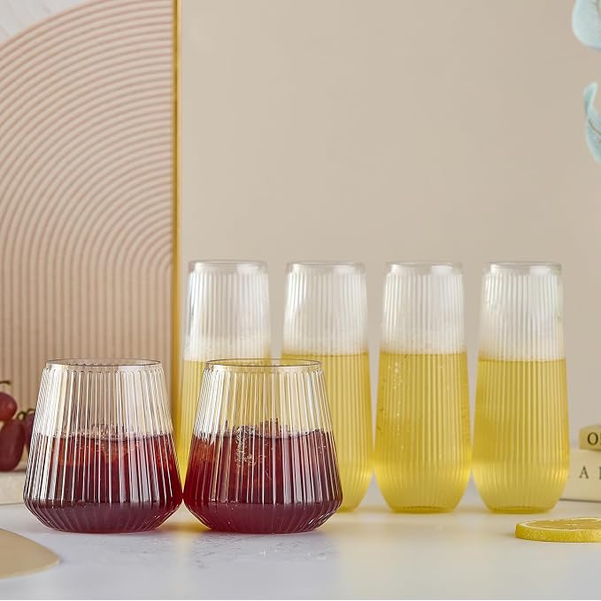 56 Pack Plastic Wine Glasses Champagne Flutes, Plastic Champagne Flutes - Image 9