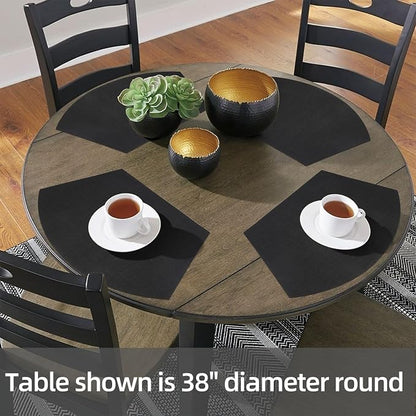 SHACOS Small Round Table Placemats Wedge Placemat Set of 4 Non Slip Heat - Image 5