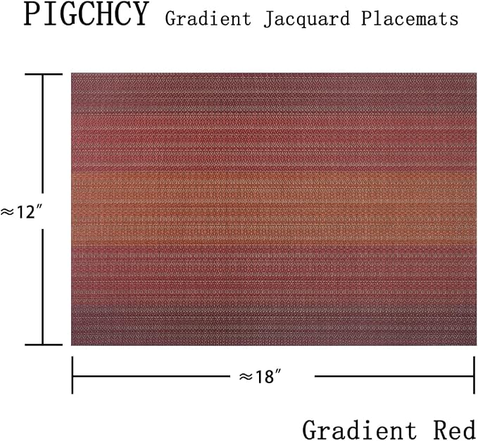 PIGCHCY Placemats Set of 12 Washable Durable Place Mats Vinyl Heat Resistant - Image 2