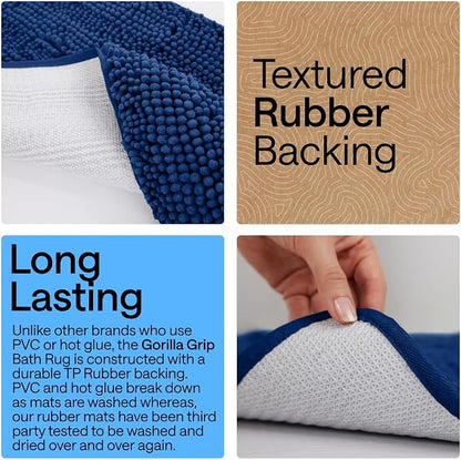 GORILLA GRIP Bath Rug Mat 36x24, Soft Absorbent Chenille, Quick Dry Microfiber - Image 3